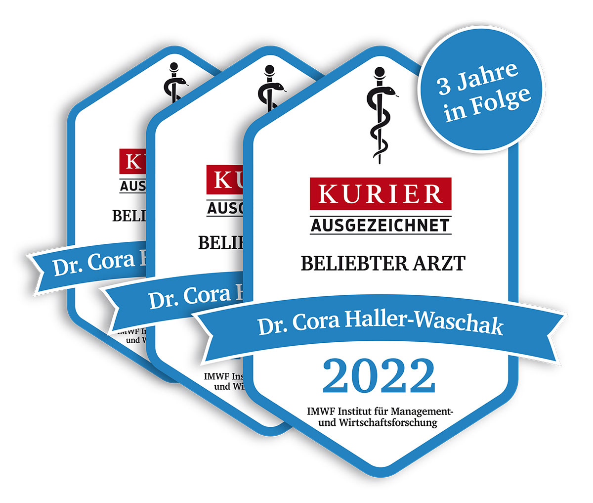 Gütesiegel Beliebter Arzt 3 Jahre in Folge von Kurier