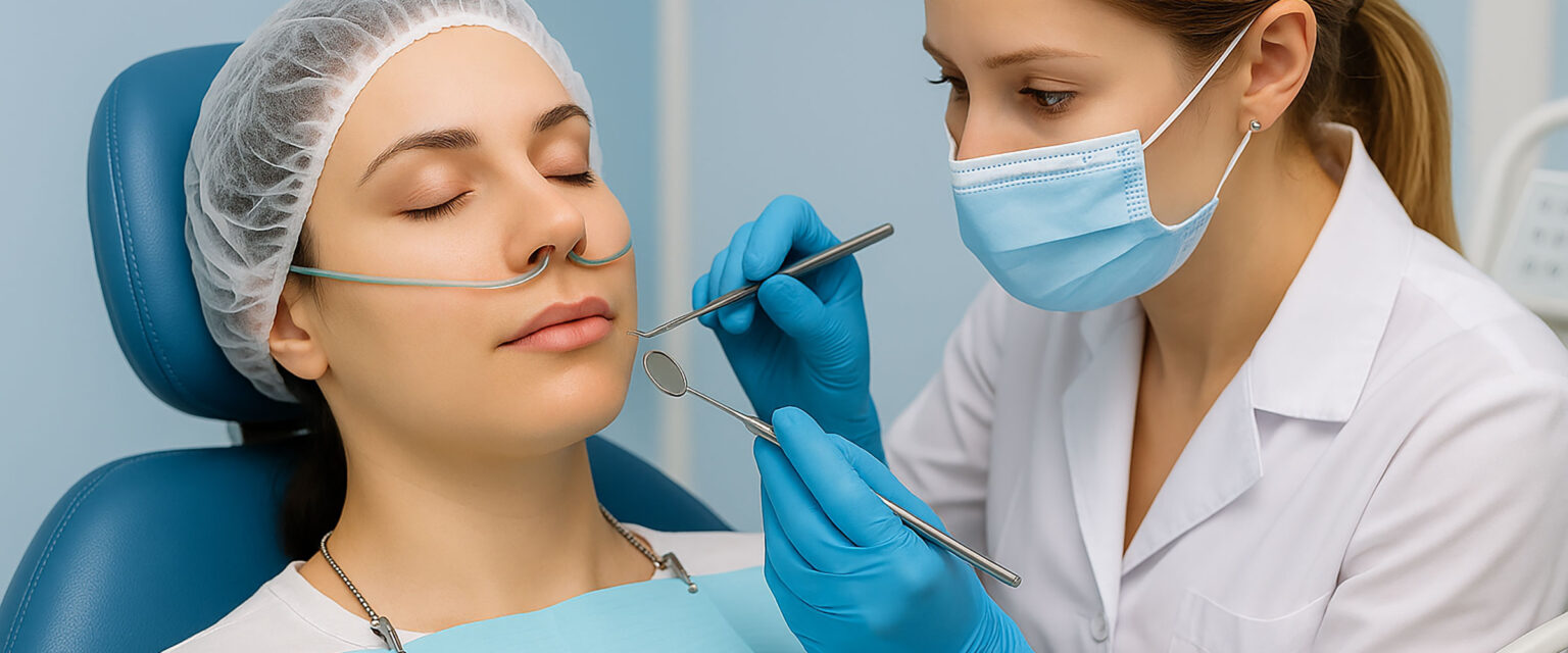 Patientin entspannt im Dämmerschlaf